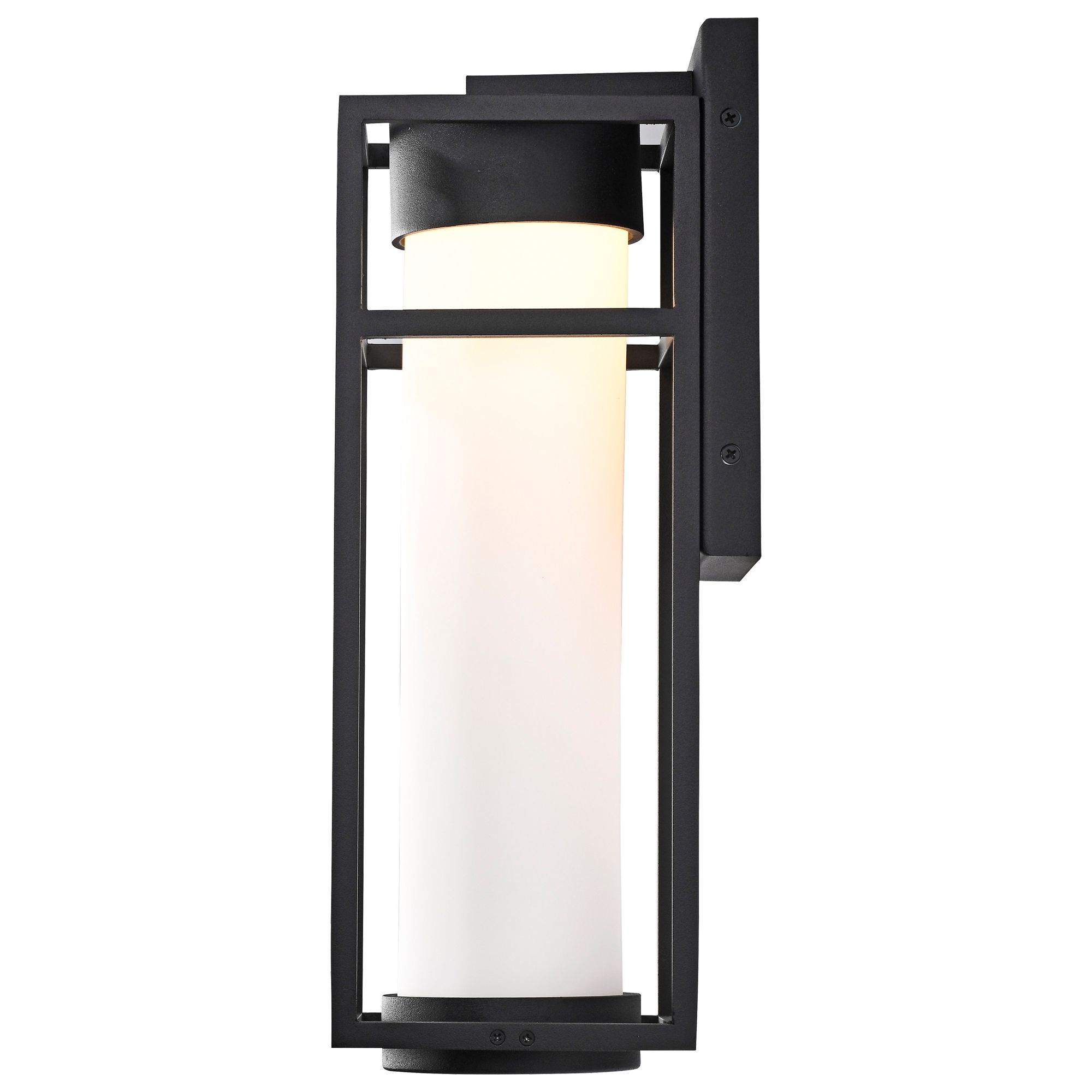 Image 4 Ledges; 6W LED; Medium Wall Lantern; Matte Black with White Opal Glass more views