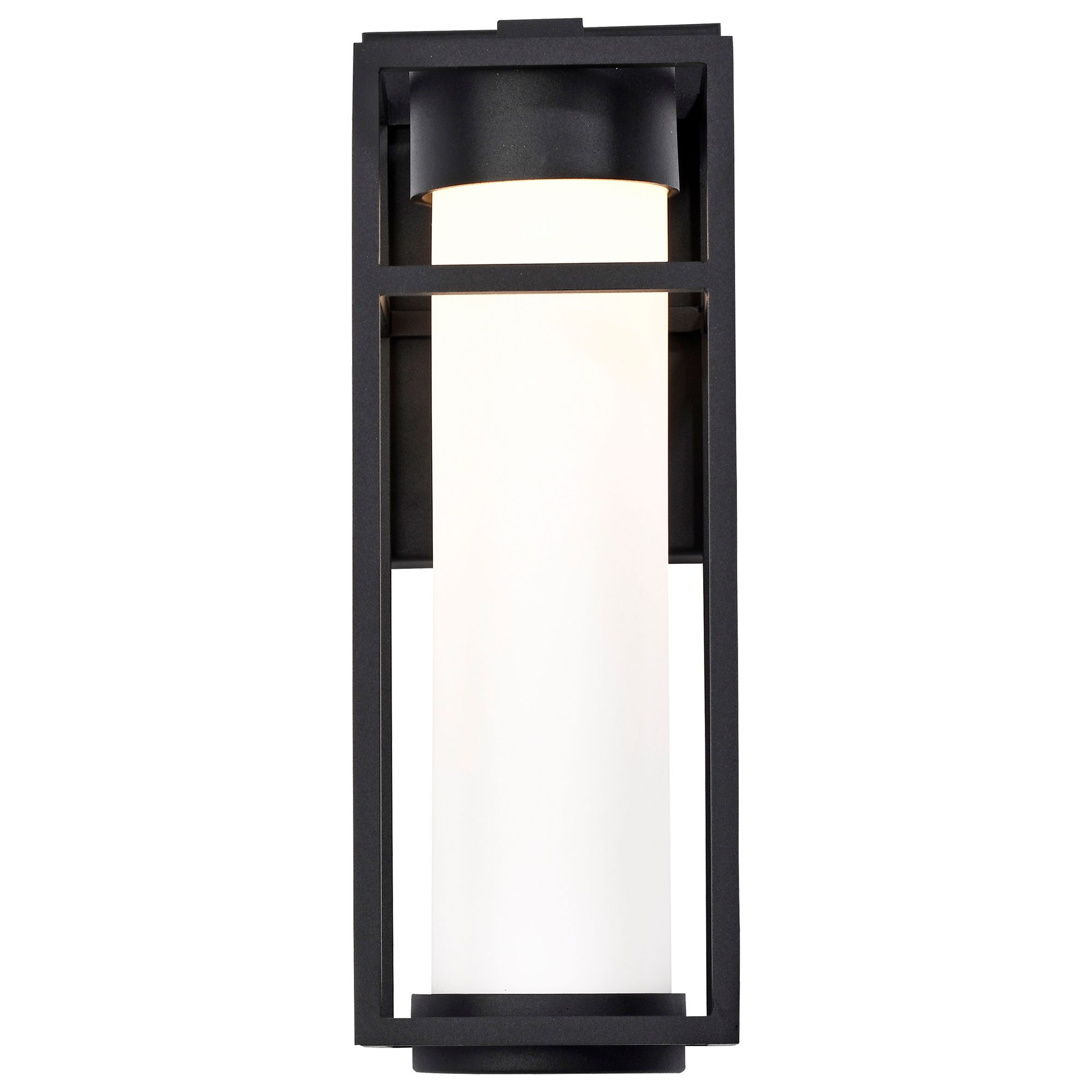 Image 6 Ledges; 6W LED; Medium Wall Lantern; Matte Black with White Opal Glass more views