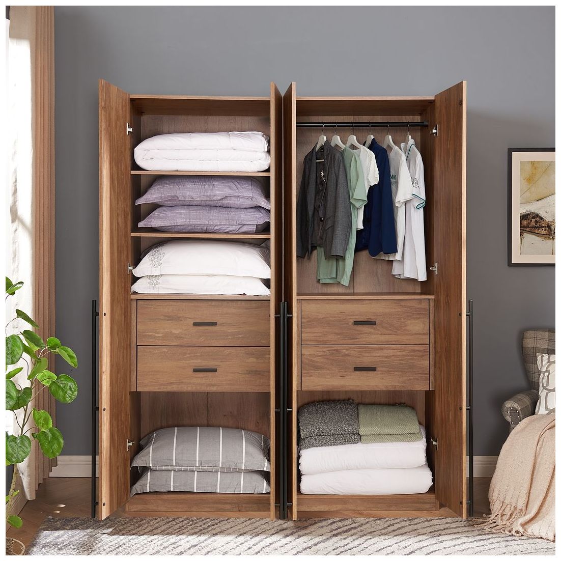 Image 2 Lee 2-Piece Module Wardrobe 1.0 & 2.0 Closet in Golden Brown more views
