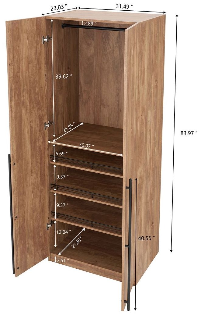 Image 4 Lee 2-Piece Module Wardrobe 1.0 & 3.0 Closet in Golden Brown more views