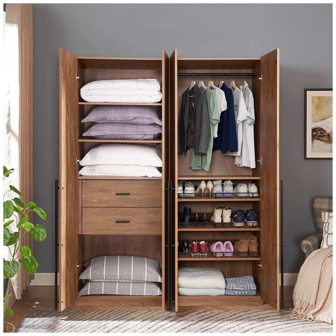 Image 7 Lee 2-Piece Module Wardrobe 1.0 & 3.0 Closet in Golden Brown more views