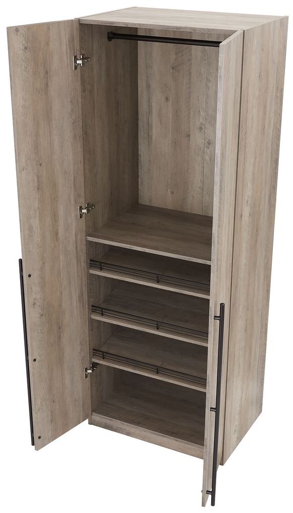 Lee 2-Piece Module Wardrobe 1.0 & 3.0 Closet in Rustic Grey