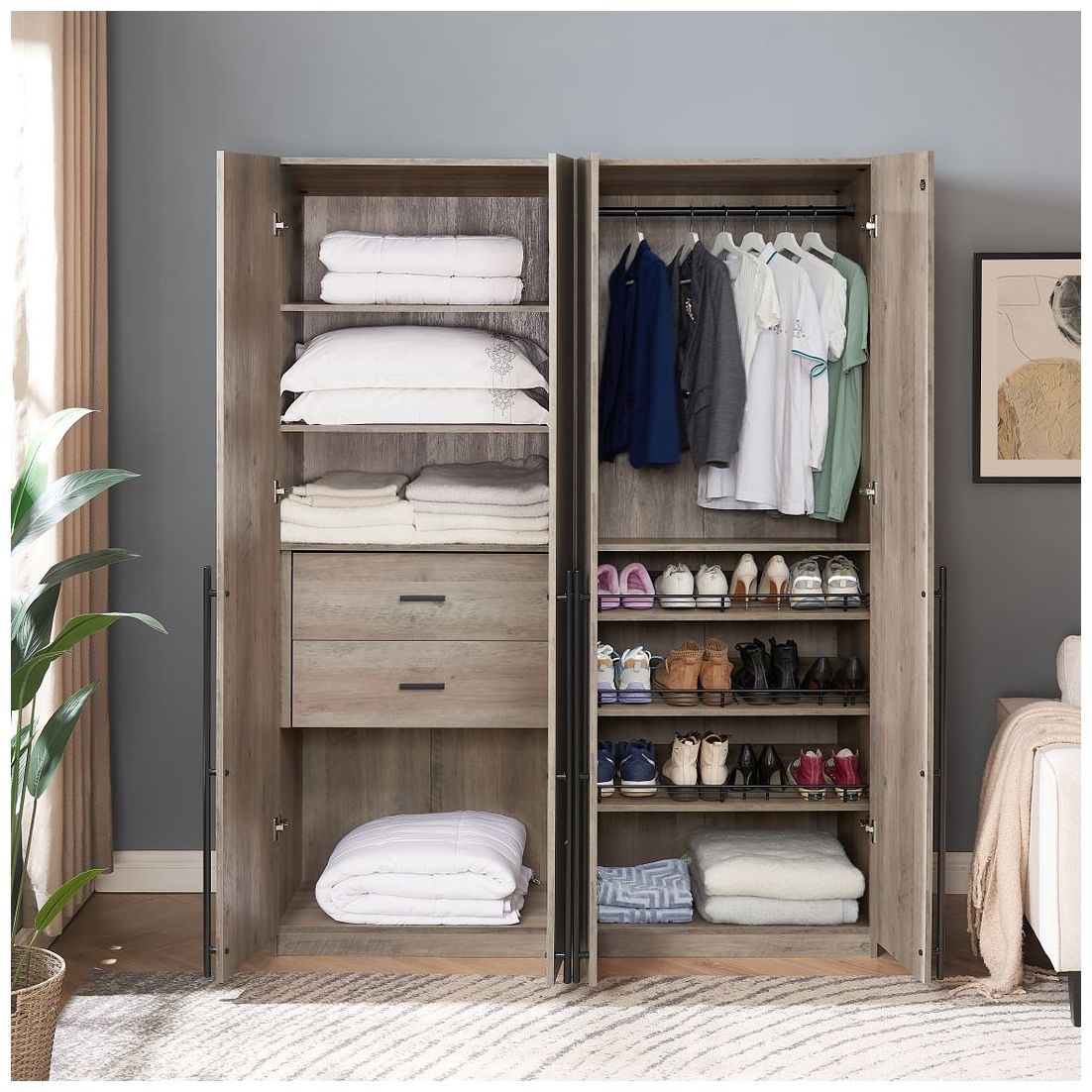 Image 7 Lee 2-Piece Module Wardrobe 1.0 & 3.0 Closet in Rustic Grey more views