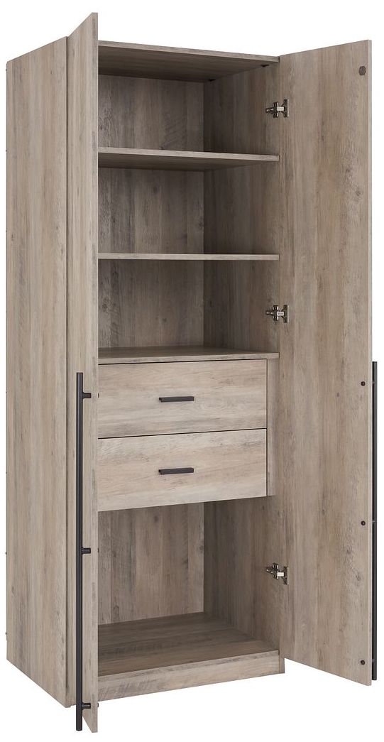 Lee 2-Piece Module Wardrobe 1.0 & 3.0 Closet in Rustic Grey