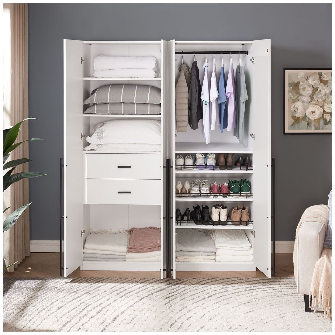 Image 7 Lee 2-Piece Module Wardrobe 1.0 & 3.0 Closet in White more views