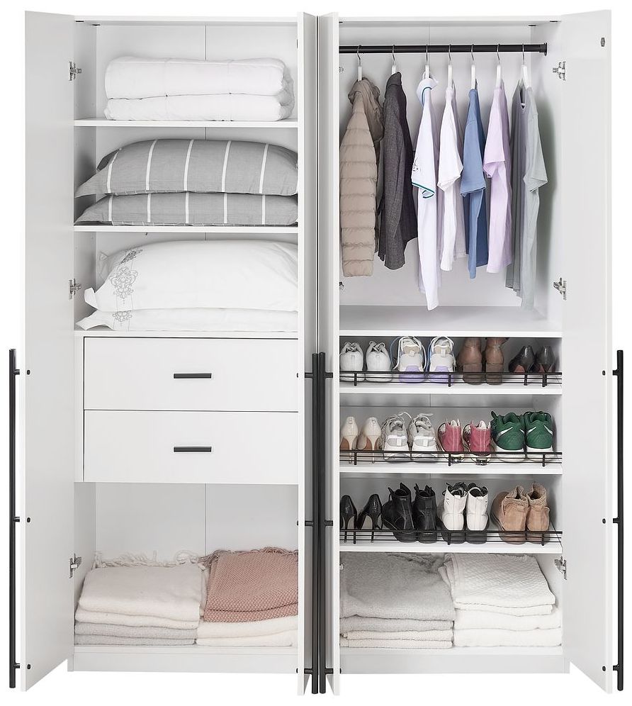 Lee 2-Piece Module Wardrobe 1.0 & 3.0 Closet in White