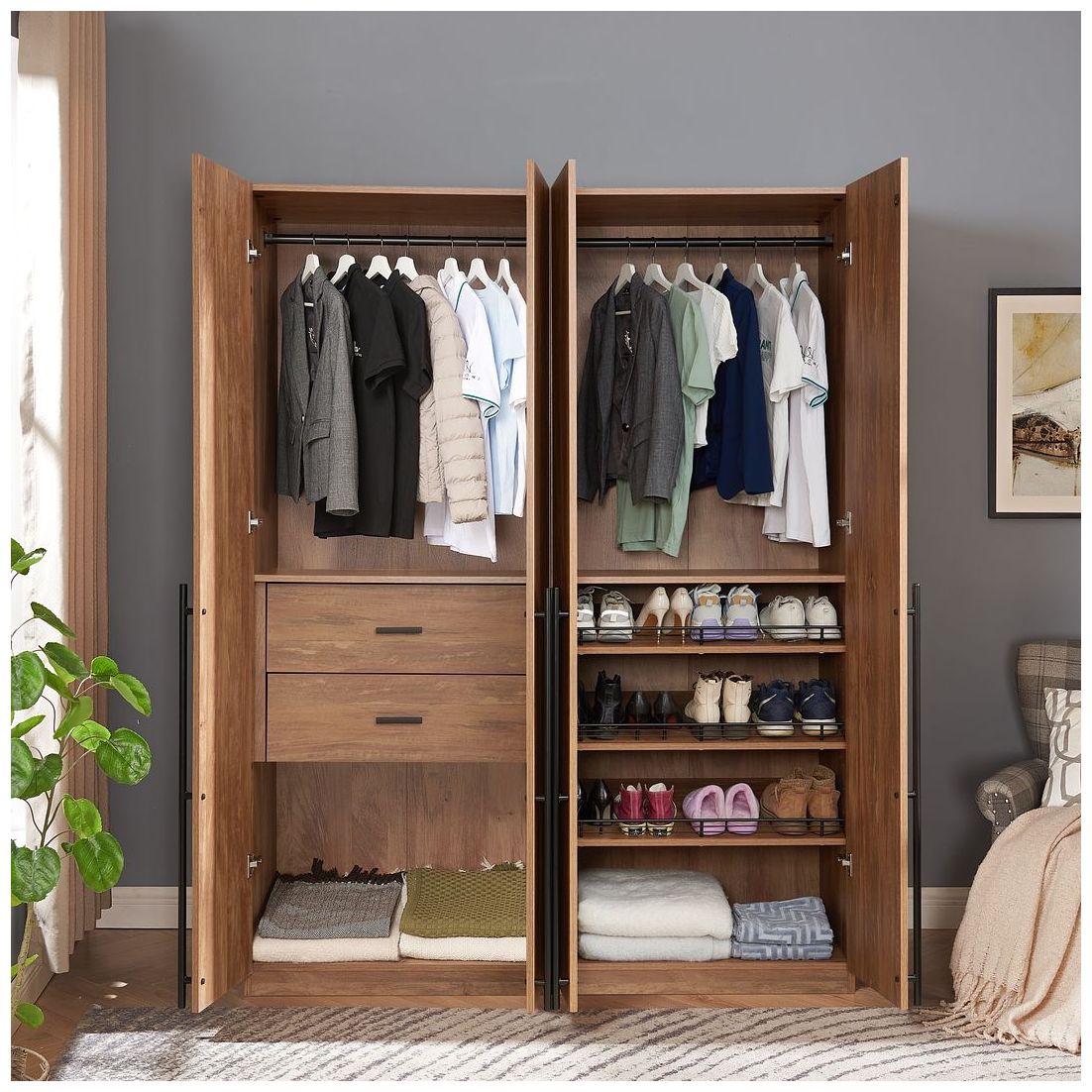 Image 7 Lee 2-Piece Module Wardrobe 2.0 & 3.0 Closet in Golden Brown more views