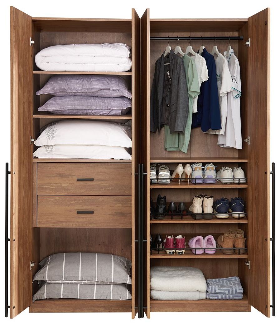 Lee 2-Piece Module Wardrobe 2.0 & 3.0 Closet in Golden Brown