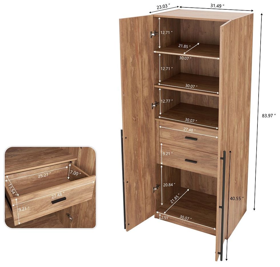Image 3 Lee Wardrobe Closet 1.0 in Golden Brown - Set of 2 more views