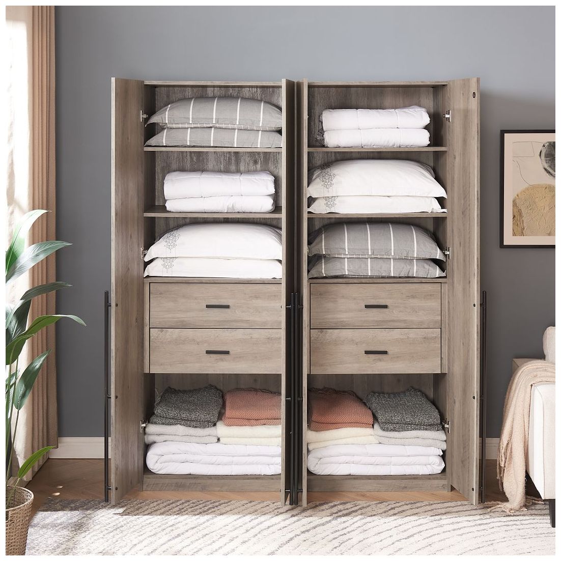 Image 5 Lee Wardrobe Closet 1.0 in Rustic Grey - Set of 2 more views
