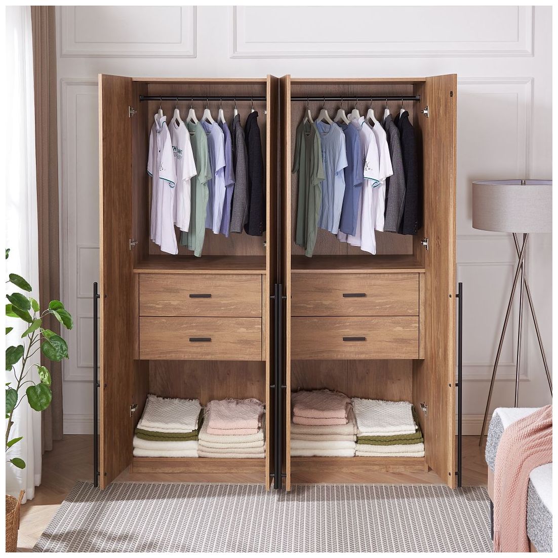 Image 5 Lee Wardrobe Closet 2.0 in Golden Brown - Set of 2 more views