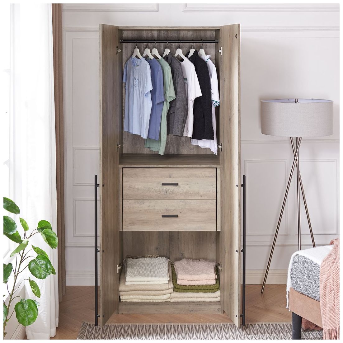 Image 5 Lee Wardrobe Closet 2.0 in Rustic Grey more views