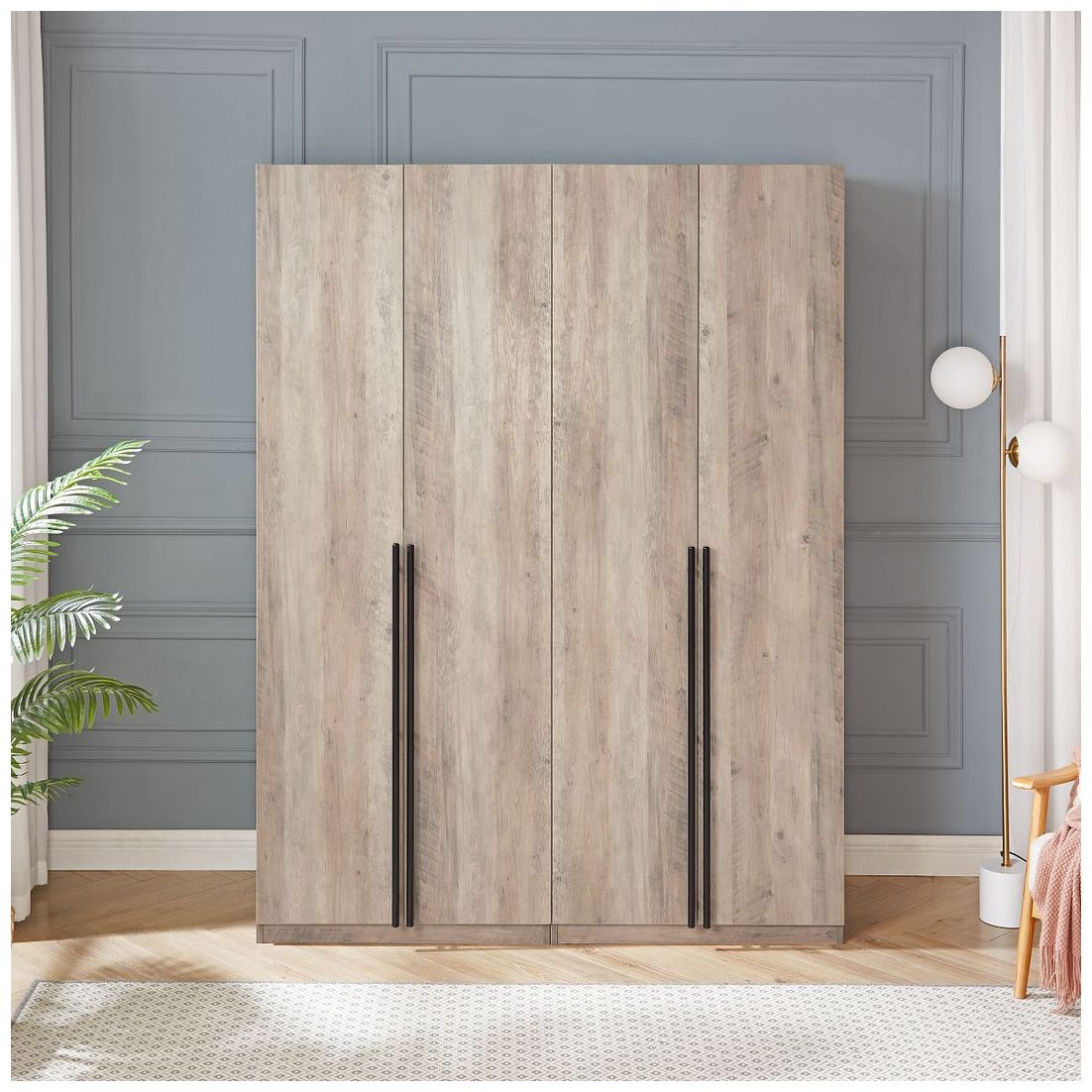 Image 2 Lee Wardrobe Closet 3.0 in Rustic Grey - Set of 2 more views
