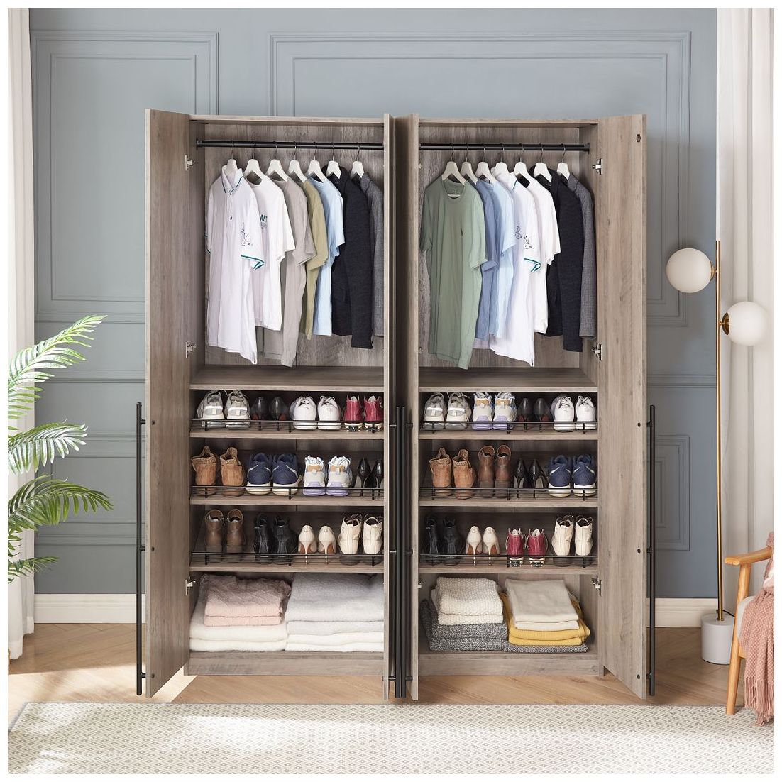 Image 5 Lee Wardrobe Closet 3.0 in Rustic Grey - Set of 2 more views