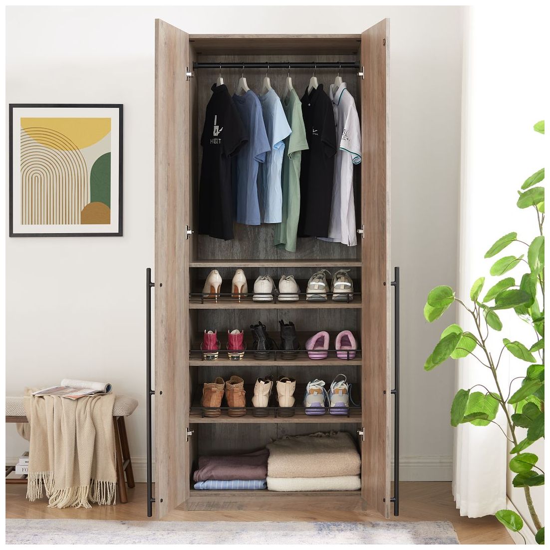 Image 4 Lee Wardrobe Closet 3.0 in Rustic Grey more views