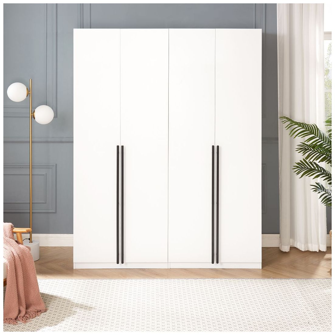 Image 2 Lee Wardrobe Closet 3.0 in White - Set of 2 more views