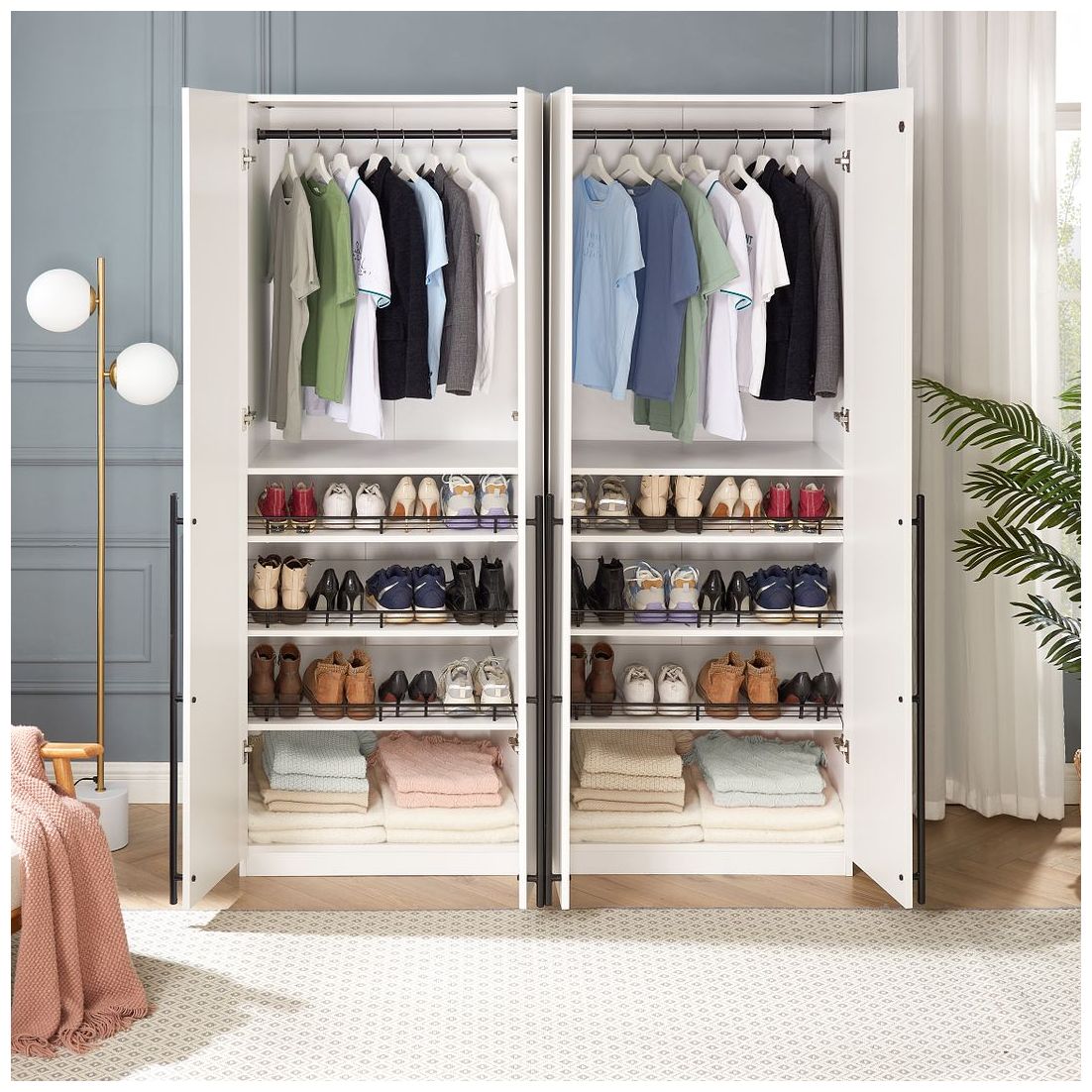 Image 5 Lee Wardrobe Closet 3.0 in White - Set of 2 more views