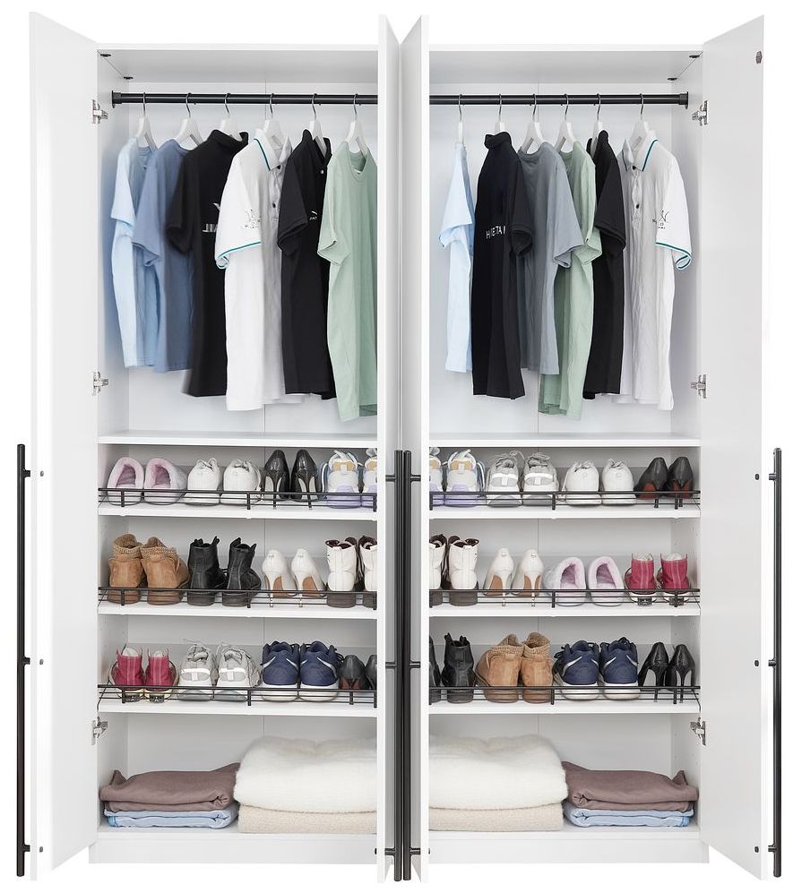 Image 6 Lee Wardrobe Closet 3.0 in White - Set of 2 more views