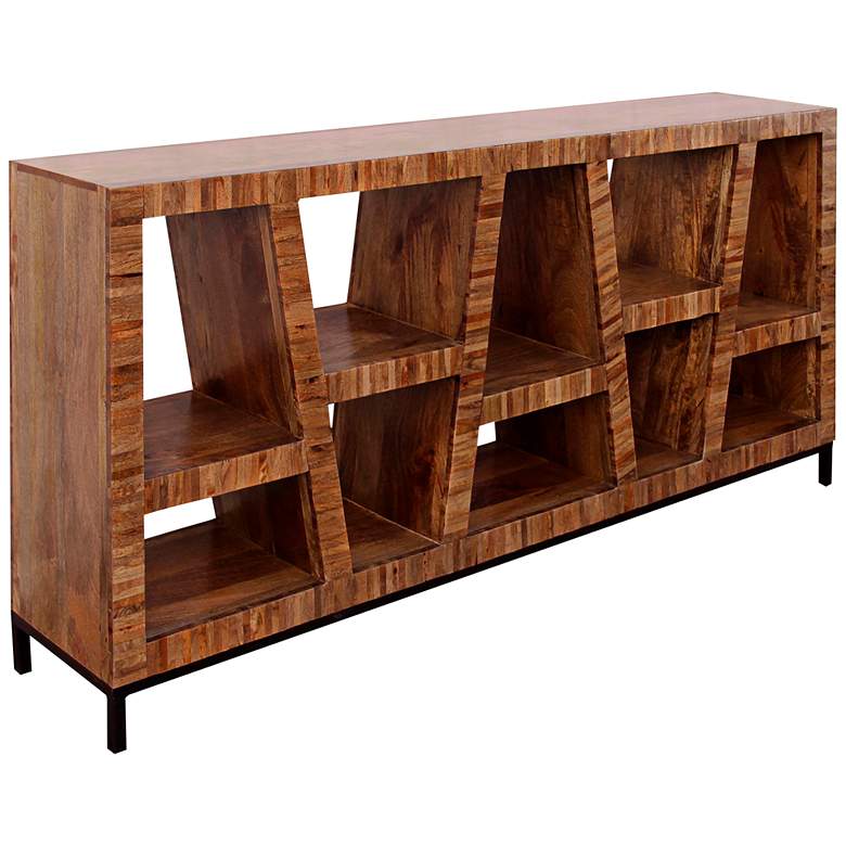 Image 1 Leeds Bookcase - Dark Walnut Finish - Iron Base