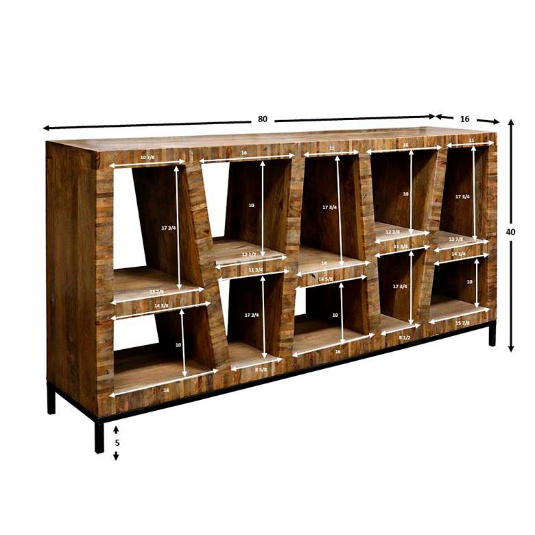 Image 3 Leeds Bookcase - Dark Walnut Finish - Iron Base more views