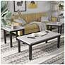 2_Leef 3-Piece White Coffee Table Set more views