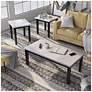 3_Leef 3-Piece White Coffee Table Set more views