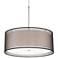 Leela 20" Wide Brushed Nickel Black Drum Pendant Light