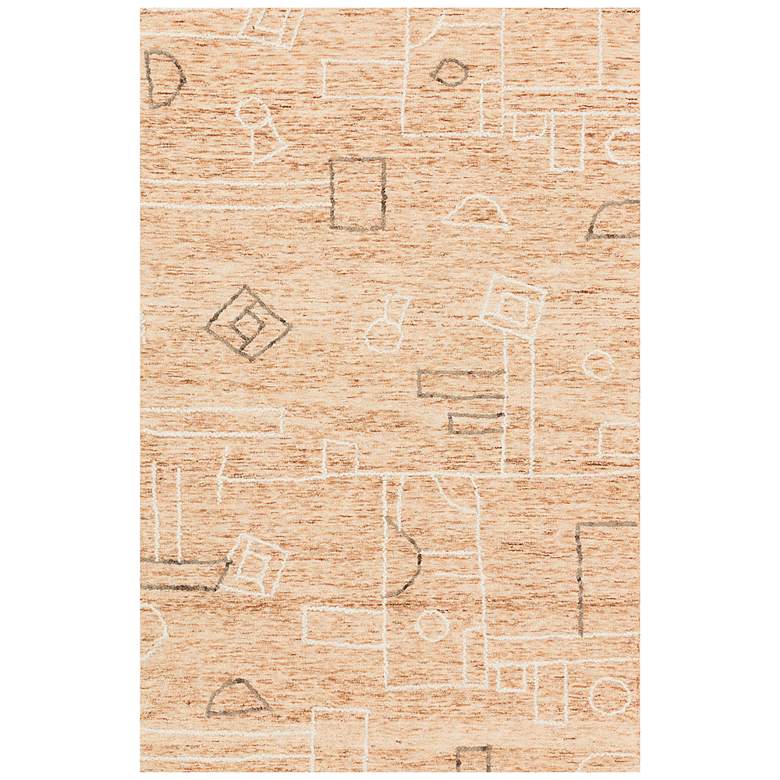 Image 1 Leela LEE-05 5&#39;x7&#39;6 inch Terracotta and Natural Wool Area Rug