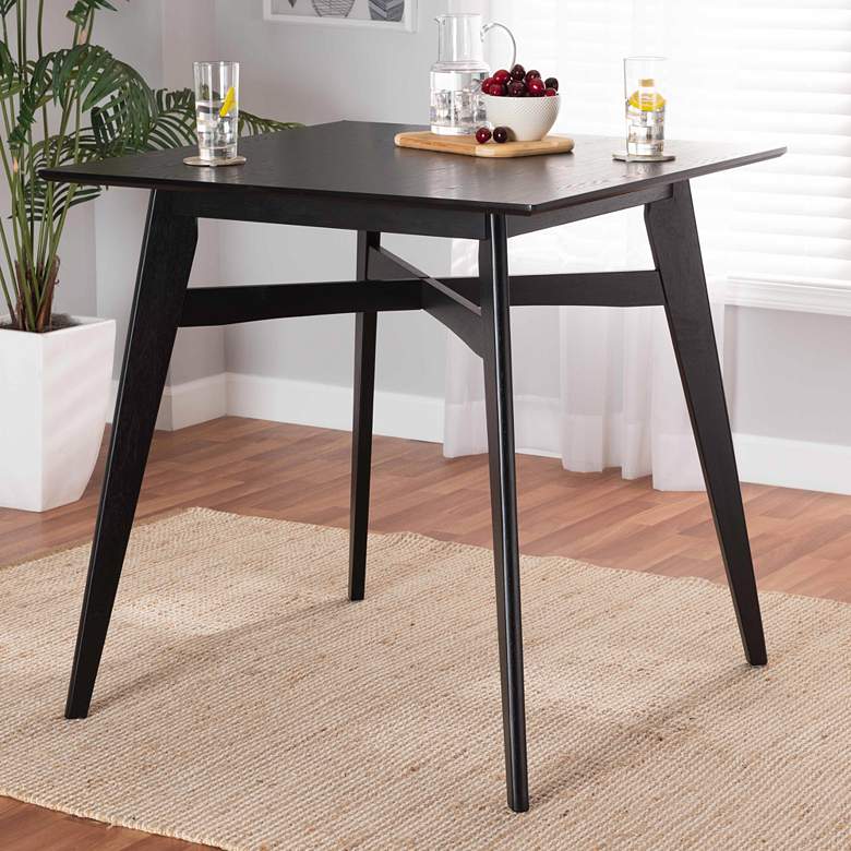 Image 1 Leena 35 1/2" Wide Black Wood Counter Height Pub Table