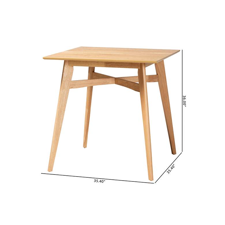 Image 6 Leena 35 1/2" Wide Natural Oak Counter Height Pub Table more views