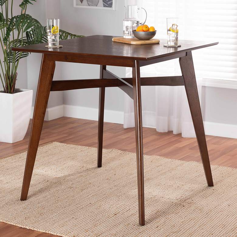 Image 1 Leena 35 1/2" Wide Walnut Brown Counter Height Pub Table