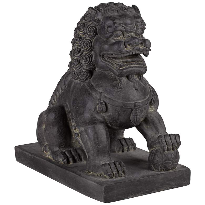 Image 1 Left Foot Chinese Dog 13 1/2" High Outdoor Statue