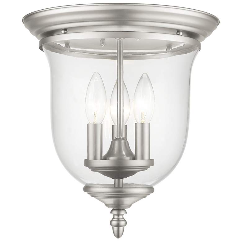 Image 1 Legacy 11.5-in W Brushed Nickel Flush Mount Light