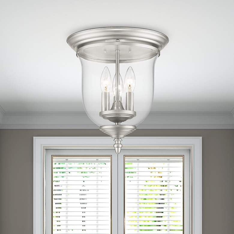Image 1 Legacy 11.5-in W Brushed Nickel Flush Mount Light