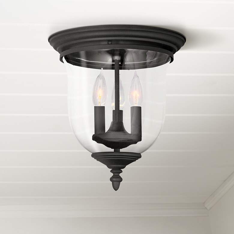 Image 1 Legacy 11 1/2" Wide Black 3-Light Ceiling Light