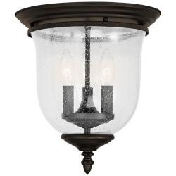 Legacy 11 1/2&quot; Wide Bronze and Seeded Glass Bowl 3-Light Ceiling Light