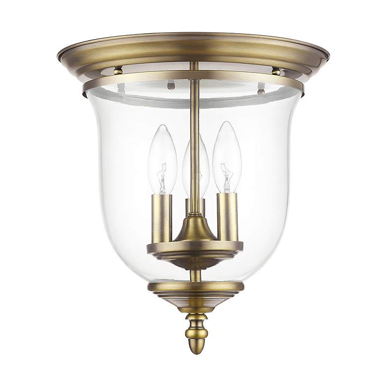 Image 3 Legacy 11 1/4" Wide Antique Brass 3-Light Ceiling Light more views