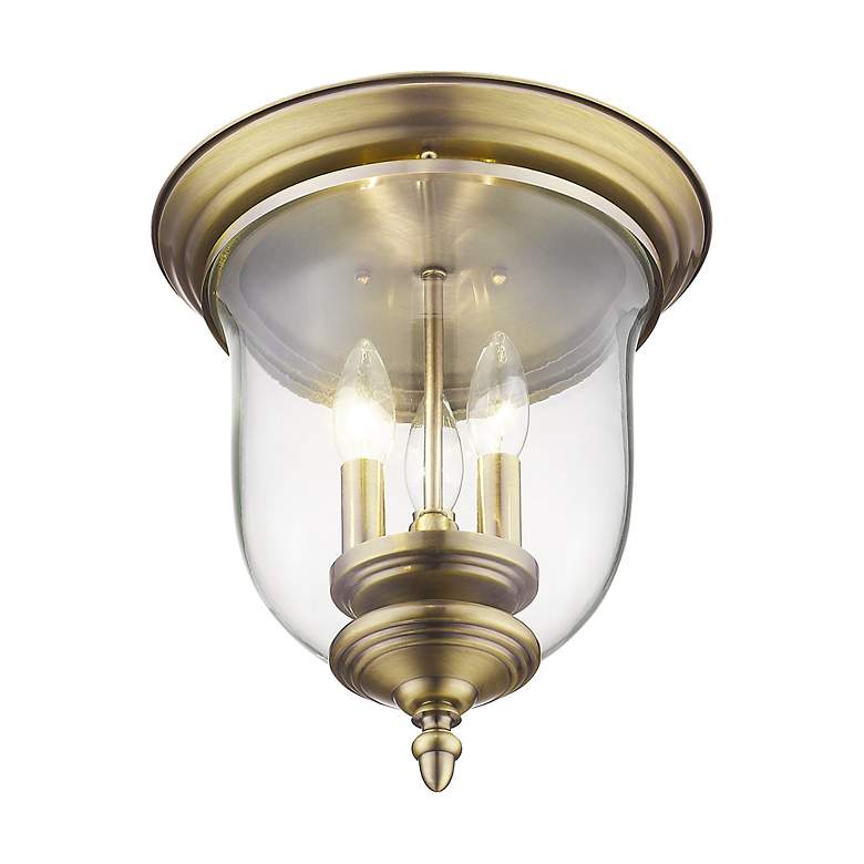 Image 4 Legacy 11 1/4" Wide Antique Brass 3-Light Ceiling Light more views