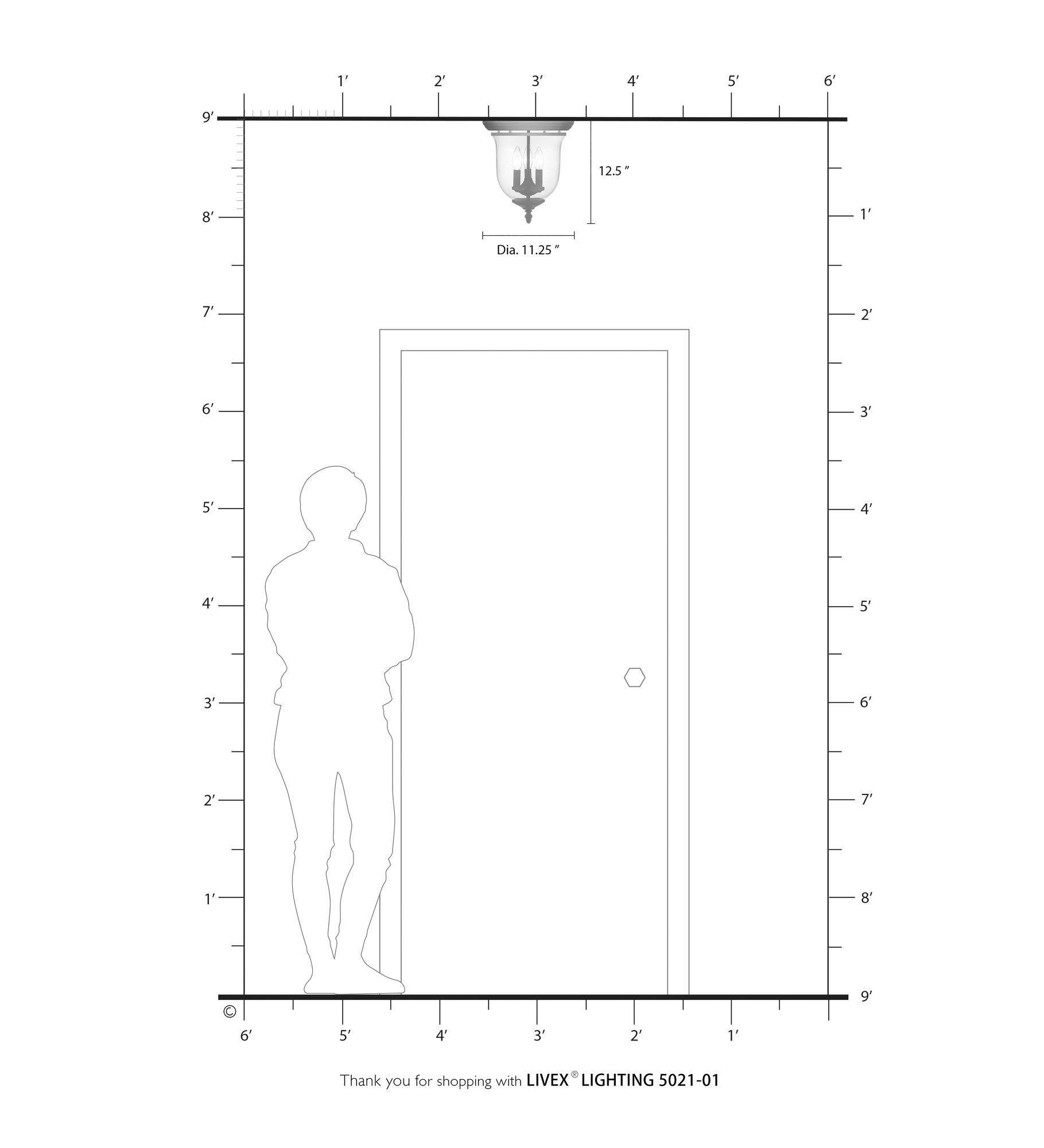Legacy 11 1/4" Wide Antique Brass 3-Light Ceiling Light