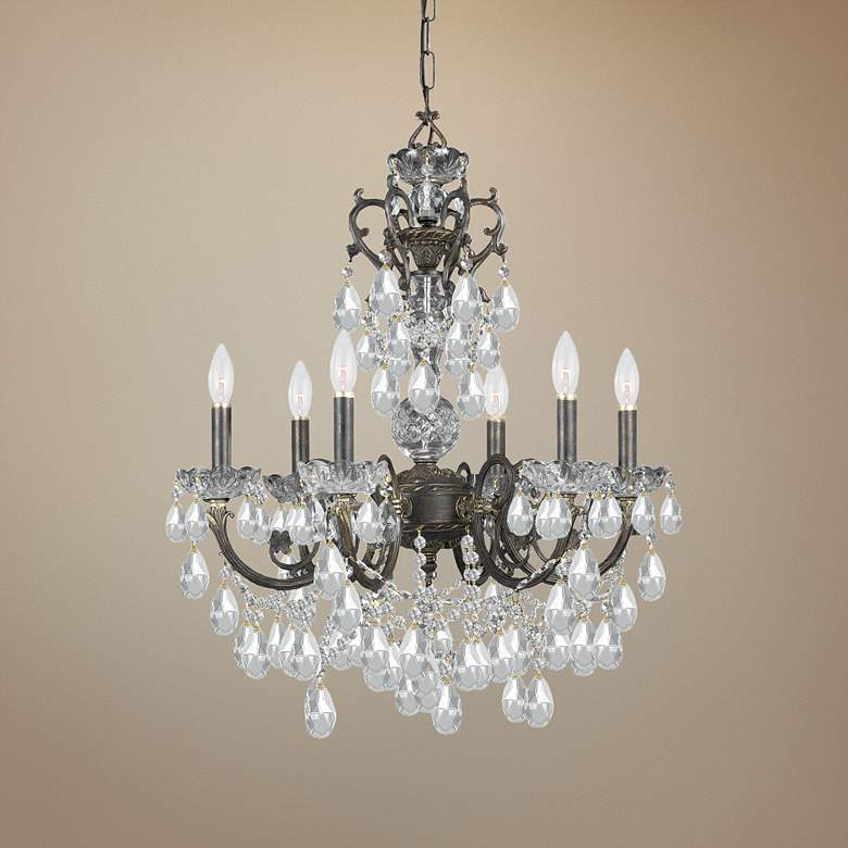 Image 1 Legacy 23 inch Wide English Bronze 6-Light Crystal Chandelier