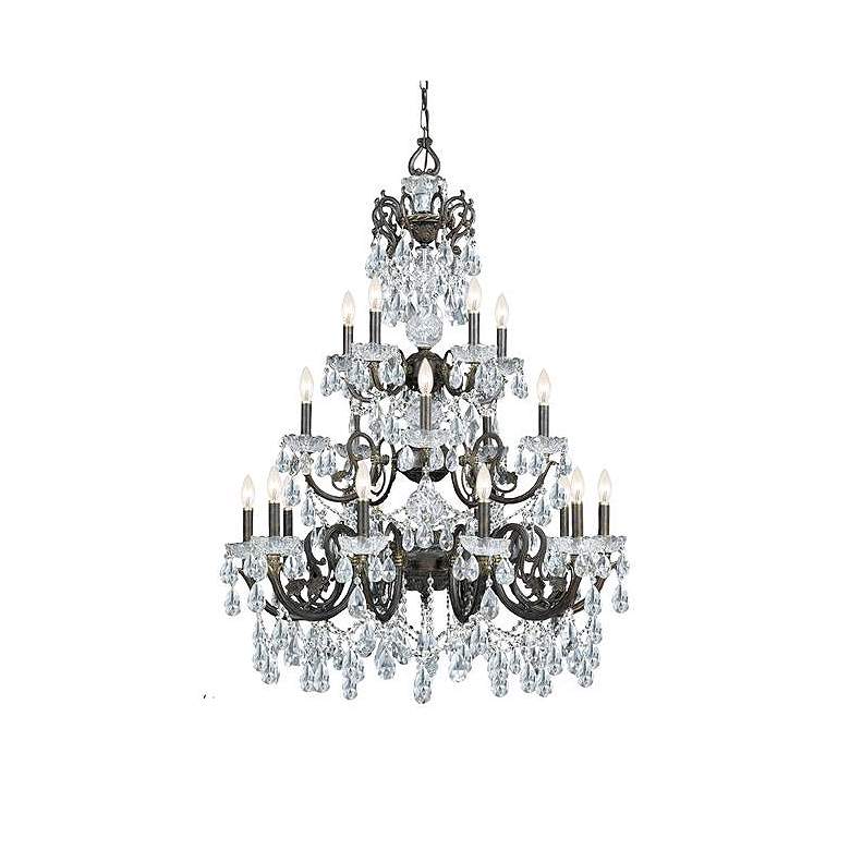Image 1 Legacy 34 1/2" Wide Bronze and Crystal 20-Light Chandelier