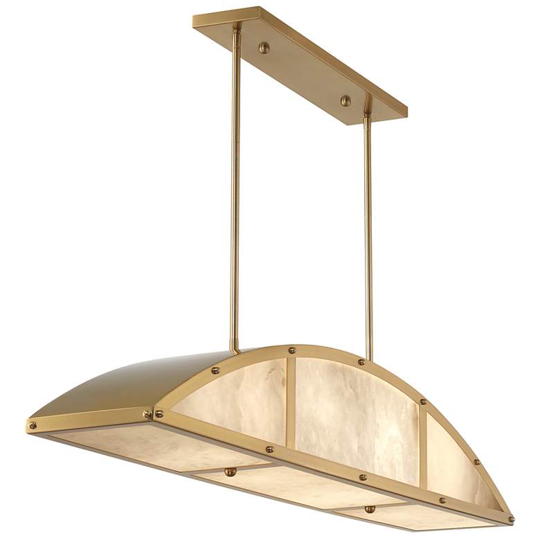 Image 5 Legacy 4-Light Linear Chandelier in Warm Brass by Breegan Jane more views