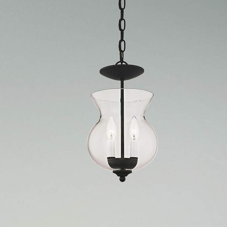 Image 1 Legacy 8.25-in Black Mini Clear Glass Urn Pendant
