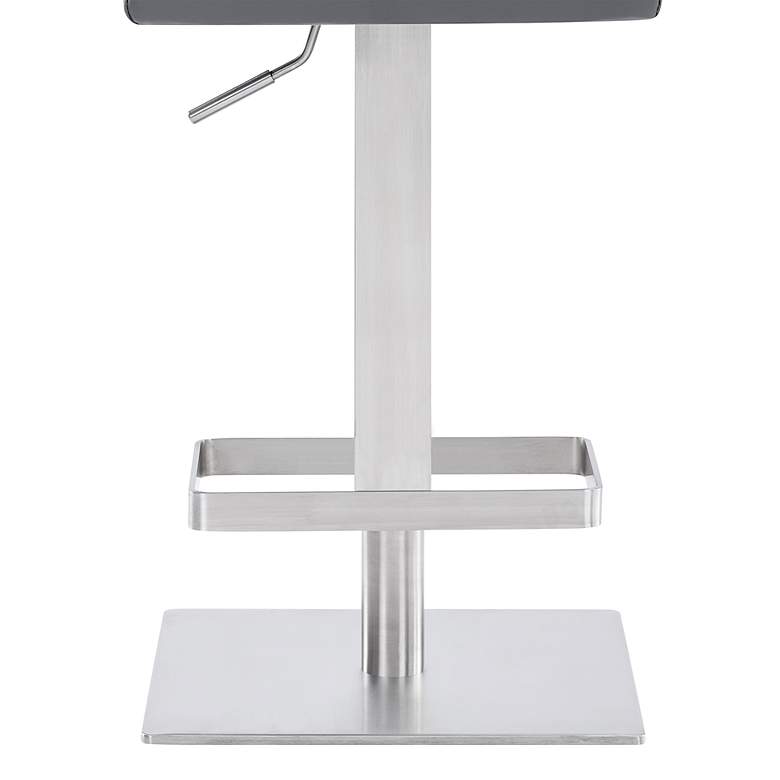 Image 6 Legacy Adjustable Swivel Barstool in Brushed Stainless Steel Finish, Gray more views