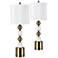 Legacy Antique Brass and White Marble Table Lamps Set of 2