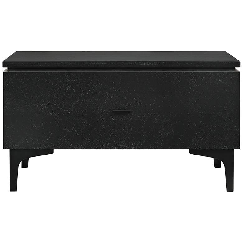 Image 2 Legend 28" Wide Black Glaze Ash Veneer Nightstand w/ Drawer