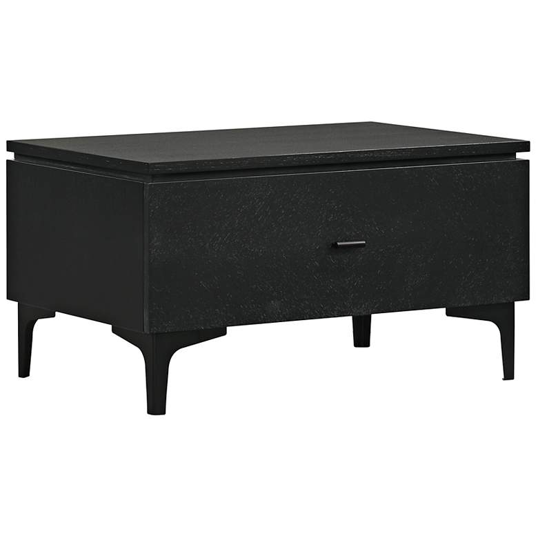 Image 5 Legend 28" Wide Black Glaze Ash Veneer Nightstand w/ Drawer more views