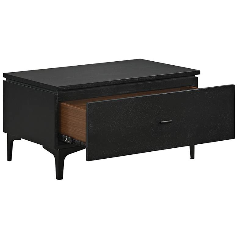 Image 6 Legend 28" Wide Black Glaze Ash Veneer Nightstand w/ Drawer more views