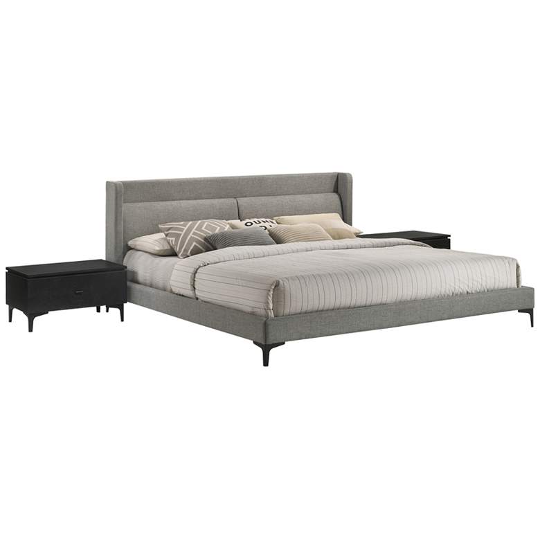 Image 1 Legend 3 Piece King Bedroom Set in Rubberwood, Metal and Fabric