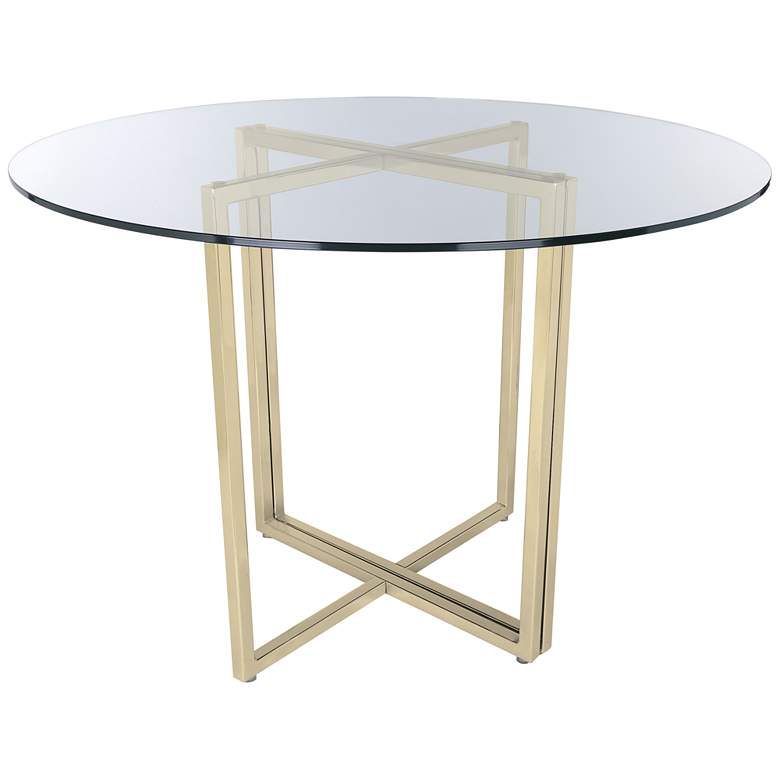 Image 3 Legend 36 inch Wide Brushed Gold Round Dining Table